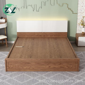 Современные деревянные кровати в скандинавском стиле Современная кровать